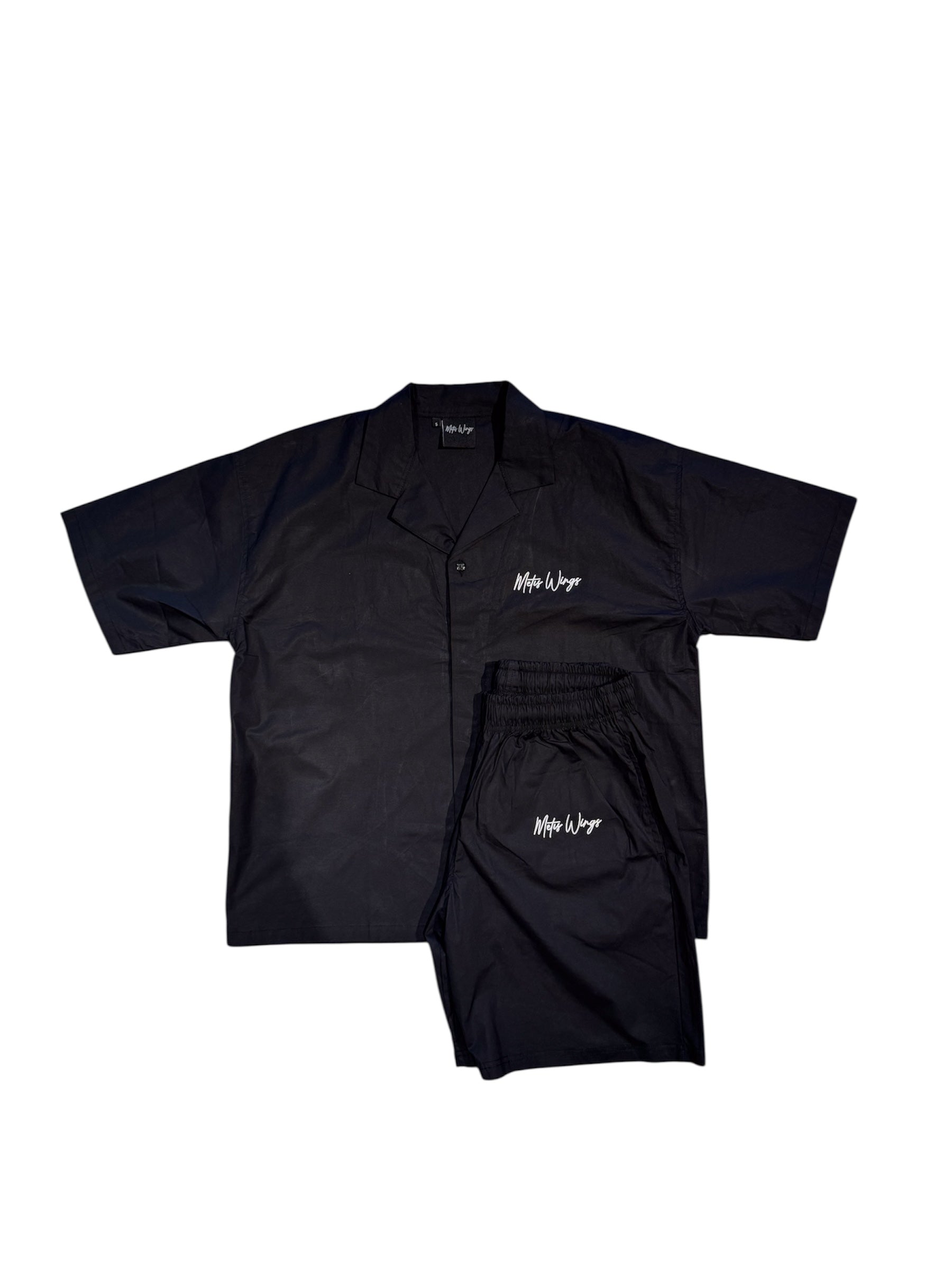 SIGNATURE BUTTON UP SET [BLACK]